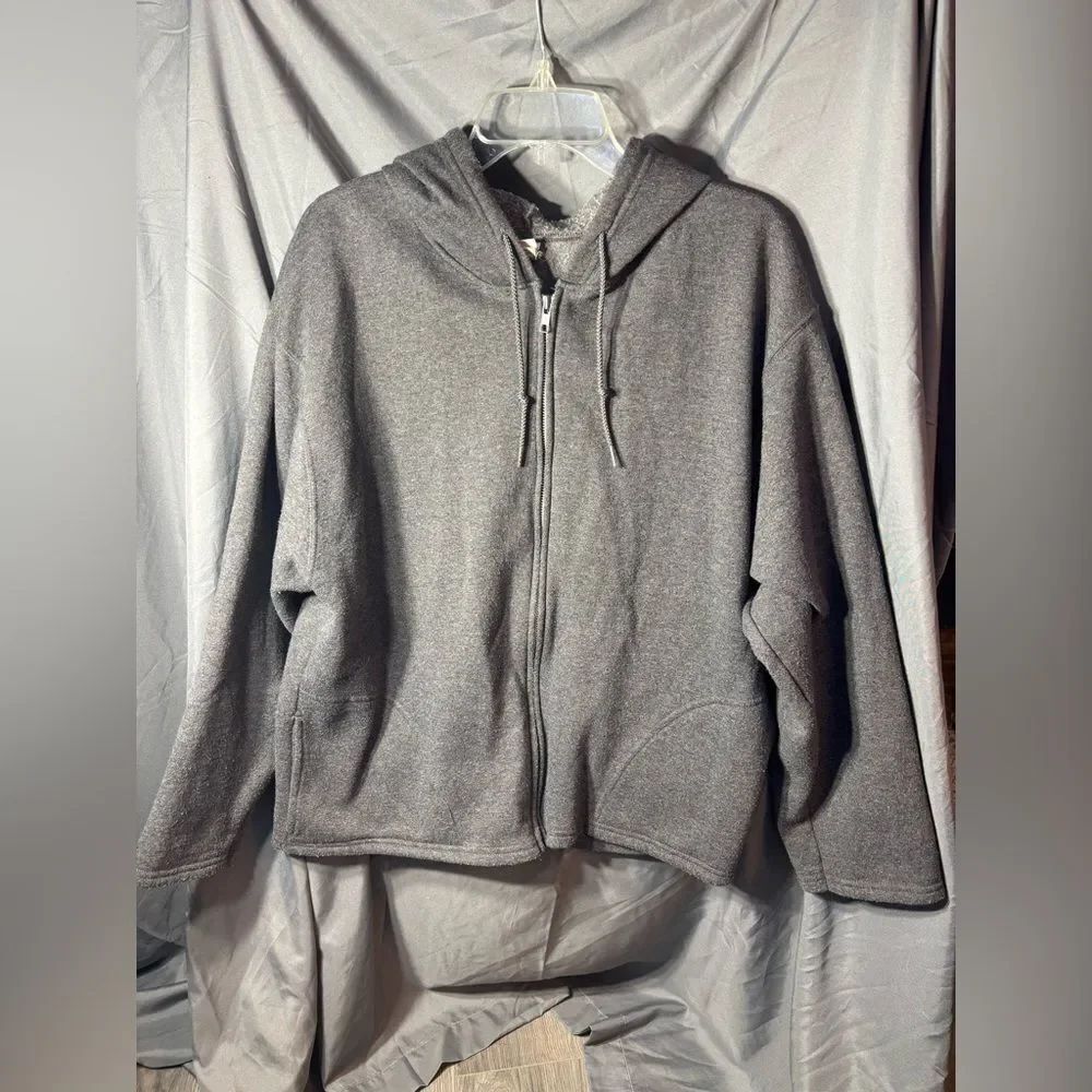 Hanes Dark Gray Pullover Hoodie with Pink Logo EPC